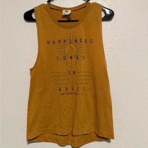 Mustard Sleeveless Graphic Top